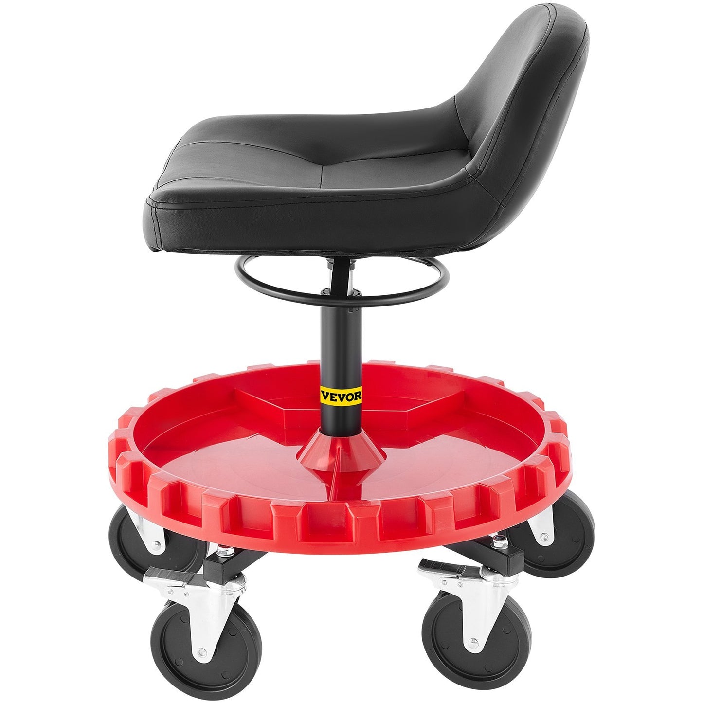 VEVOR Shop Stool, 300 LBS Rolling Garage Stool, Adjustable Height Mobile Rolling Gear Seat, Round Tray Garage Pneumatic Stool,Casters With Two Brakes Mechanic Seat