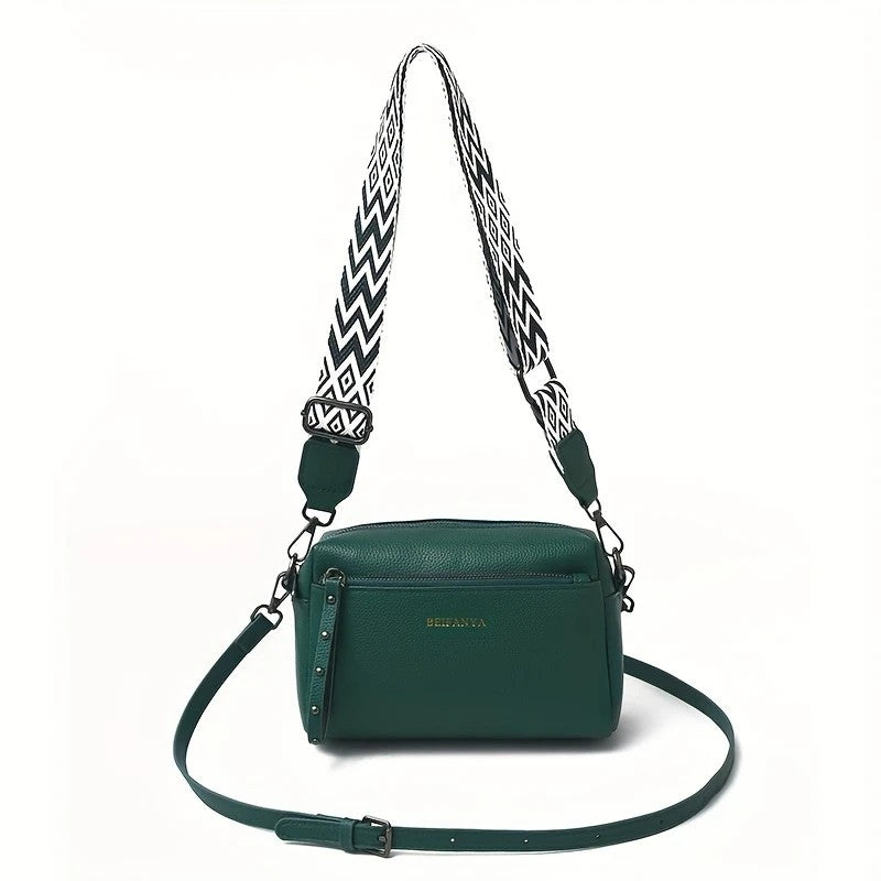 Women's Adjustable Crossbody Bag, Minimalist Design Shoulder Bag With Zipper Closure