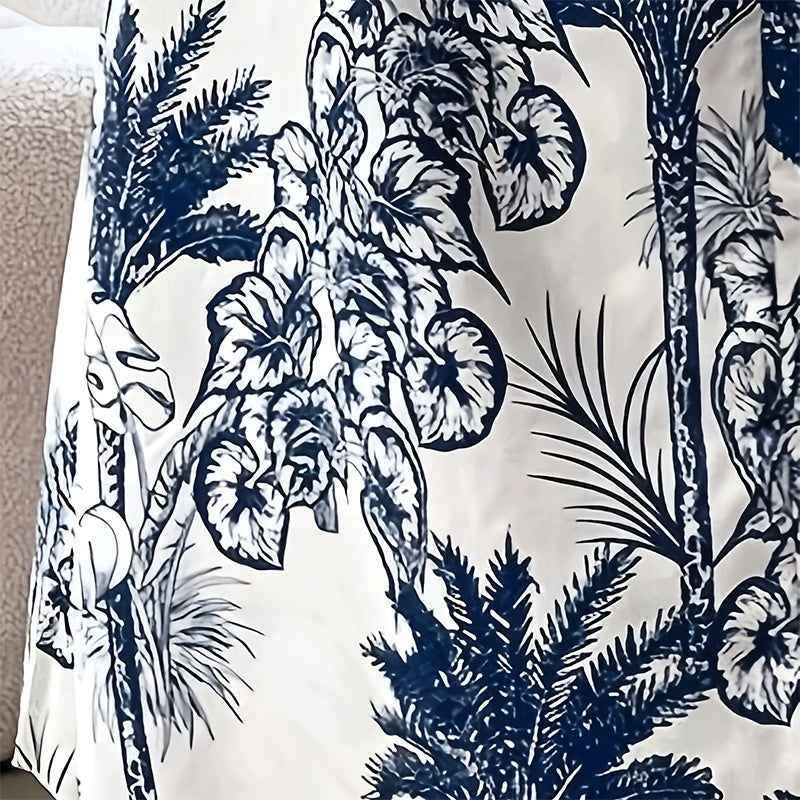 Women's Plus Size Elegant Floral Ink Painting Casual Tunic Dress Notched V Neck Long Sleeve Maxi