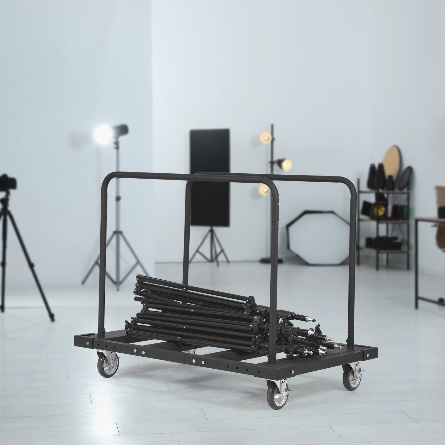 VEVOR Drywall Cart, 1800 LBS Panel Dolly Cart With Deck And Swivel Wheels, Heavy-Duty Drywall Sheet Cart, Handling Wall Panel, Sheetrock, Lumber, For Garage, Home, Warehouse