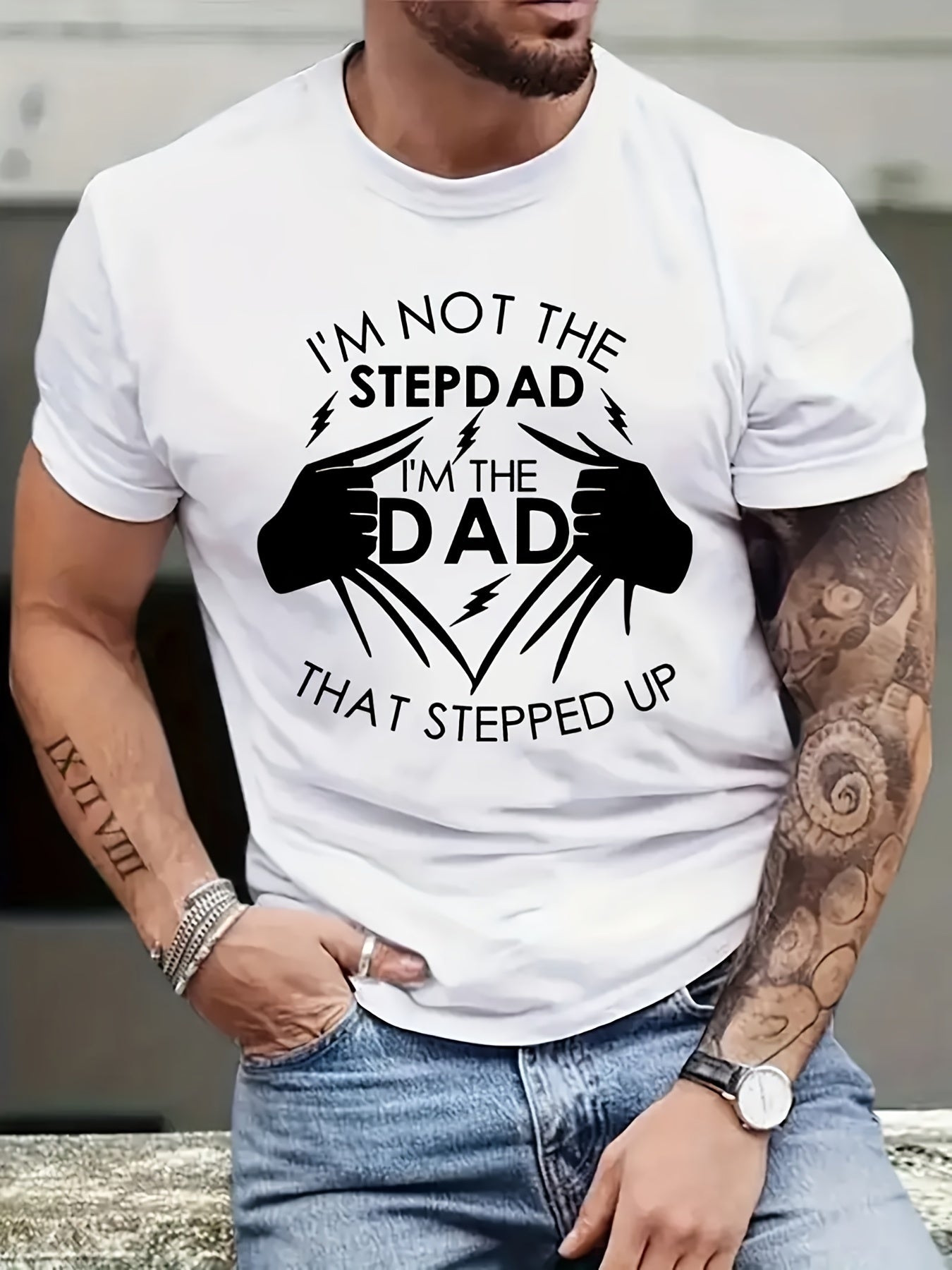 Stand Up Dad Stepfather T-shirt, Men's T-shirt