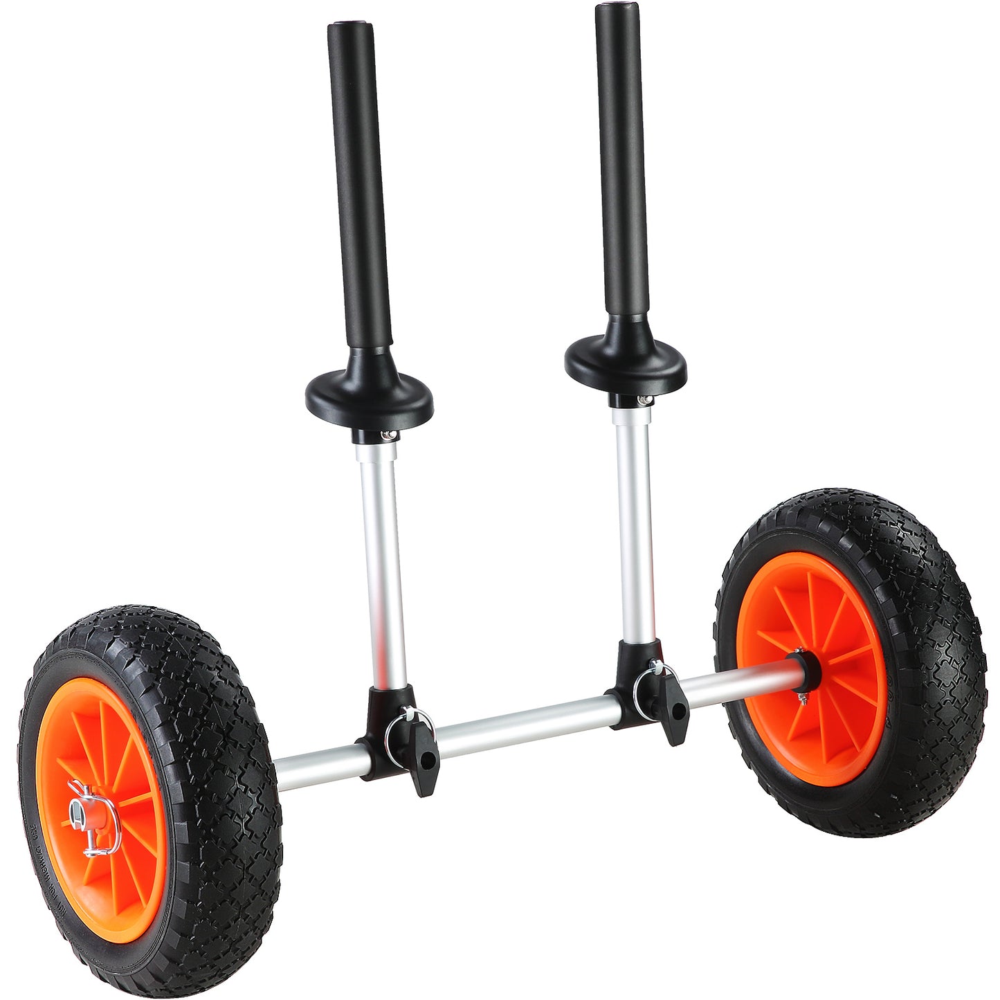 VEVOR Heavy Duty Kayak Cart, 280lbs Load Capacity, Detachable Canoe Trolley Cart With 10'' Solid Tires, Adjustable Width & Top Foam Protection, For Kayaks With Drain Holes Of 2.54cm And Above