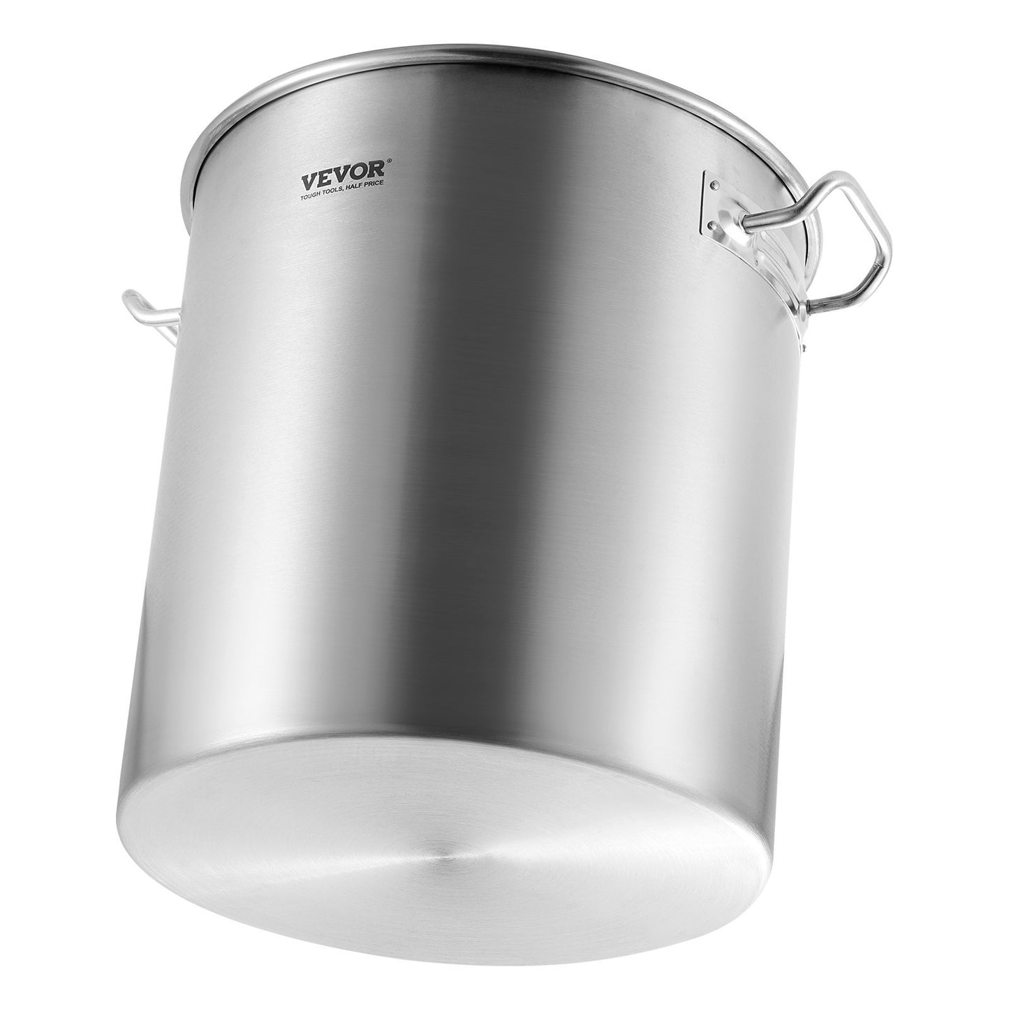 VEVOR Stainless Steel Stockpot, 42 Quart Large Cooking Pots, Cookware Sauce Pot With Strainer, Lid, And Handle, Heavy Duty Commercial Grade Stock Pot, Sanding Treatment, For Large Groups Events Silver