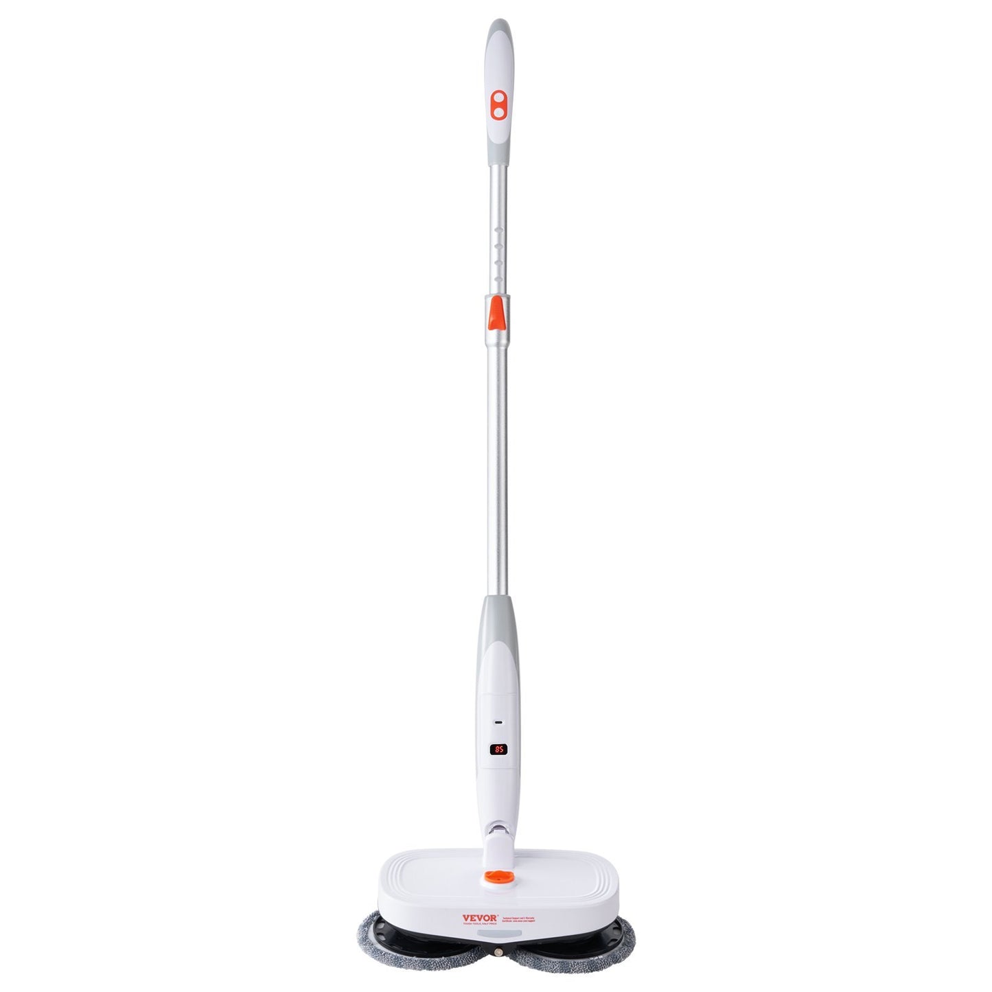 VEVOR Cordless Electric Mop, Electric Spin Mop With Water Tank, Up To 40 Mins Battery, LED Headlight, Dual Mop Heads, 4 Microfiber Pads 4 Trapezoid Microfiber Pads, For Hardwood Tile Floor Cleaning