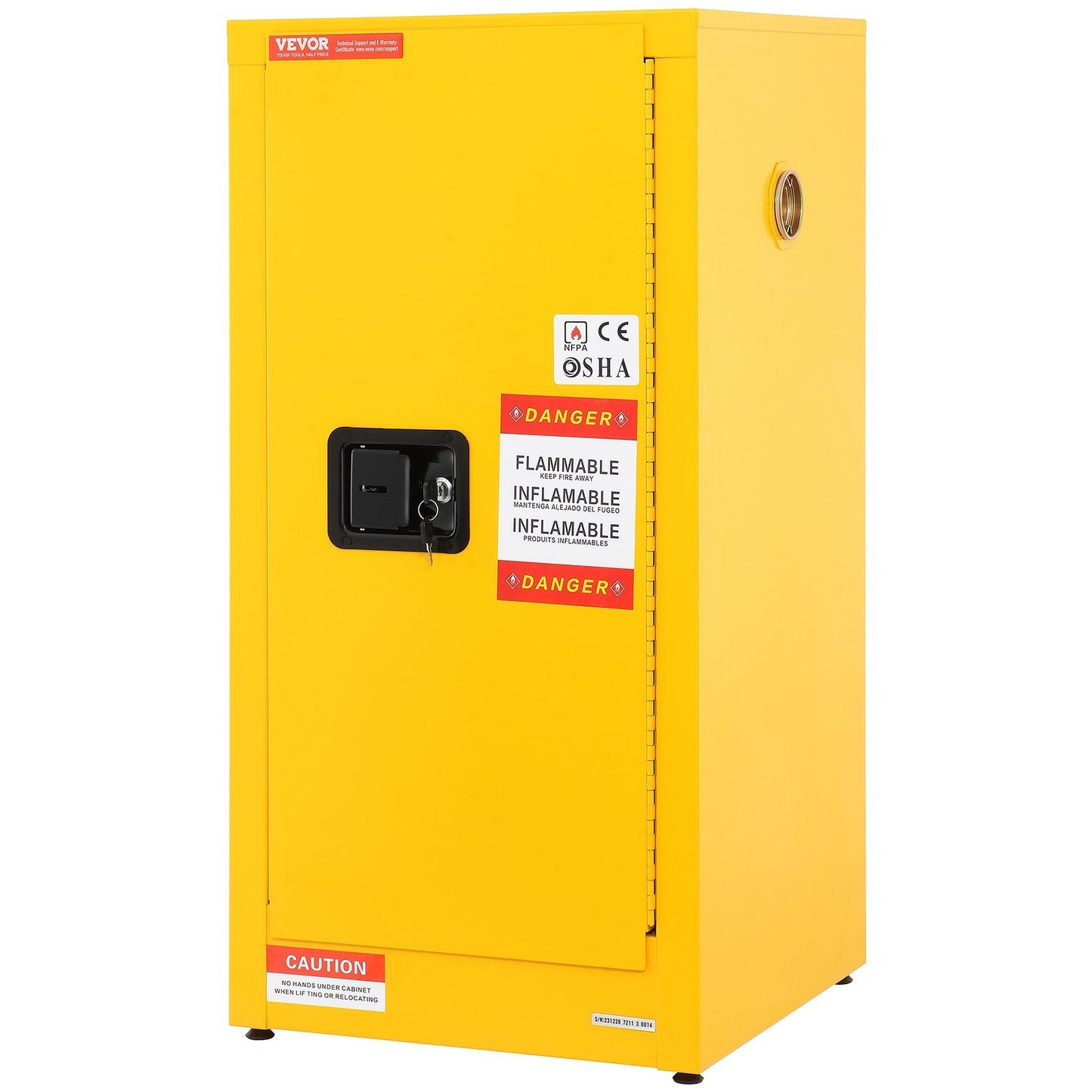 VEVOR Flammable Cabinet , Galvanized Steel Safety Cabinet, Adjustable Shelf Flammable Storage Cabinet, For Commercial Industrial And Home Use