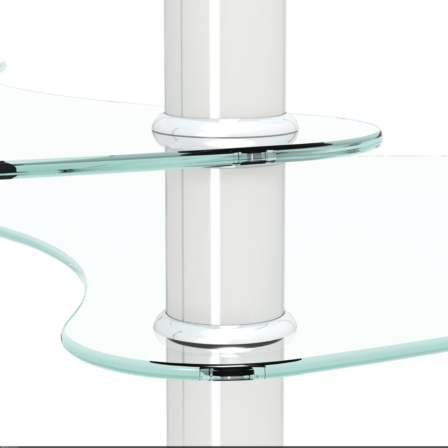 Transparent Oval Glass Coffee Table, Modern 3-Layer With Stainless Steel Leg