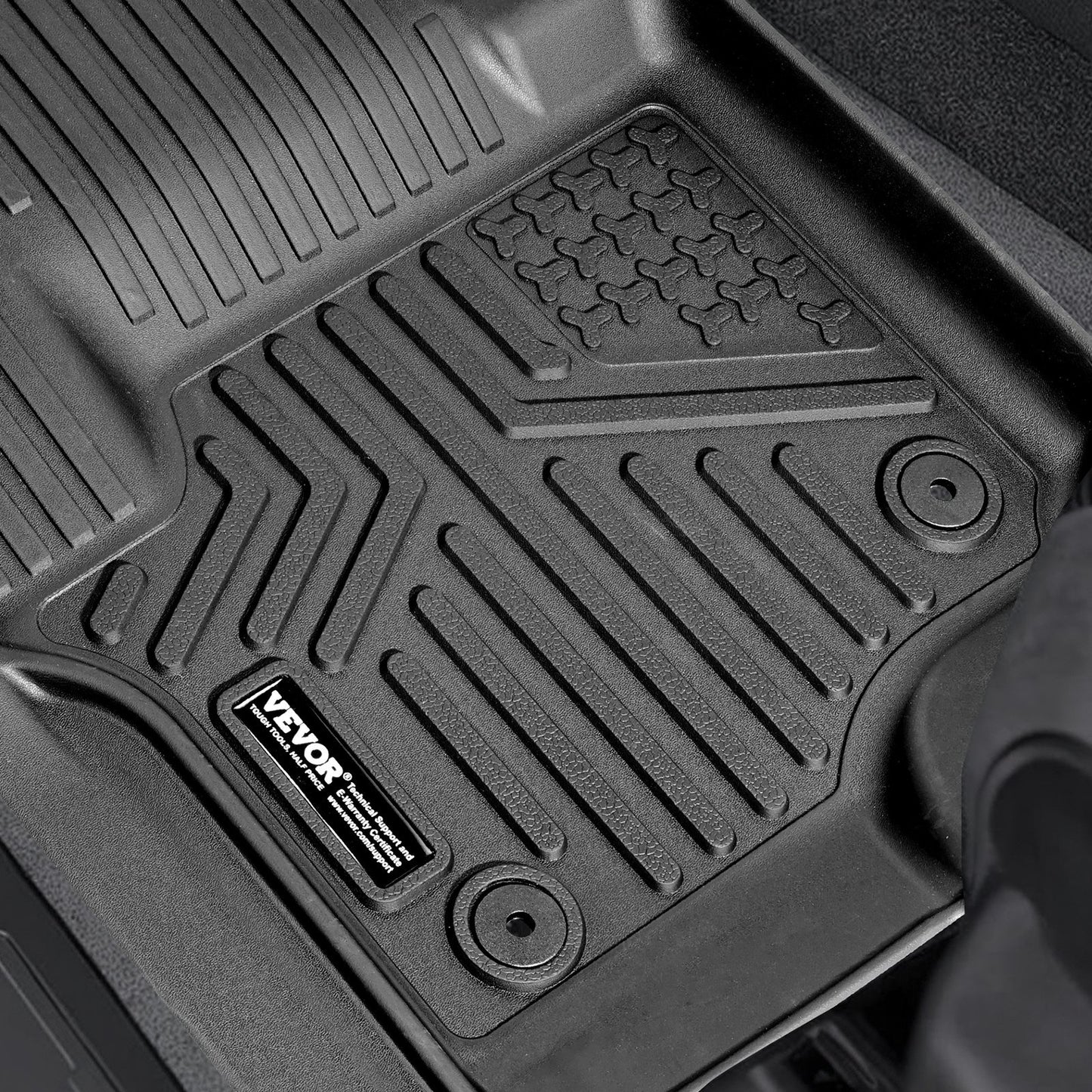 VEVOR Automotive Floor Mats Fits For Ford F-250 F-350 F-450 2017-2022 3 Pcs
