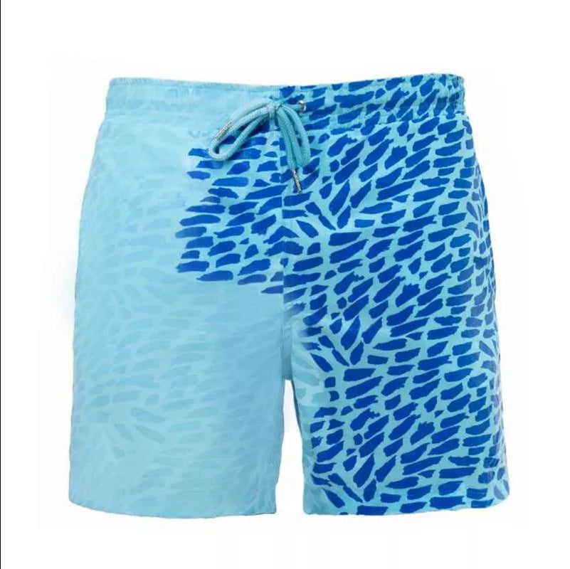 Magical Change Color Beach Shorts Summer Male Swimming Trunk Swimsuit Quick Dry