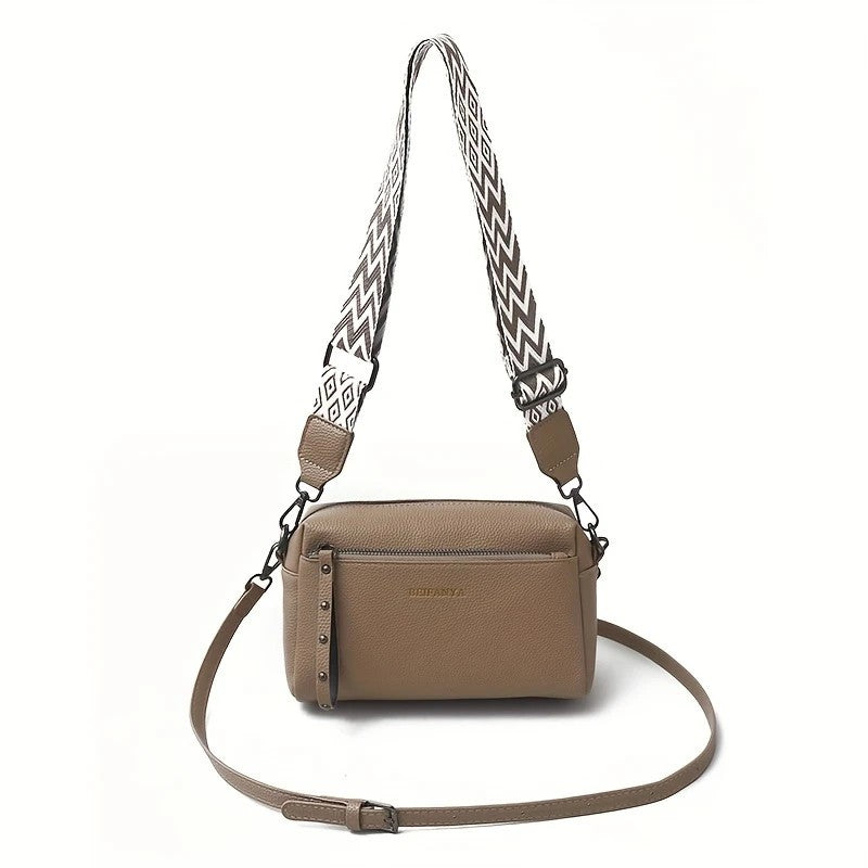 Women's Adjustable Crossbody Bag, Minimalist Design Shoulder Bag With Zipper Closure