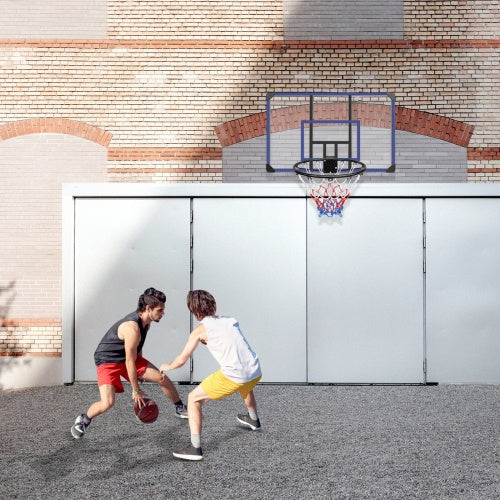 Wall-mounted Basketball Hoop, 45 X 29 Inches Shatterproof Back, Folding Hoop, Durable Hoop And All-weather Mesh