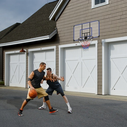 Wall-mounted Basketball Hoop, 45 X 29 Inches Shatterproof Back, Folding Hoop, Durable Hoop And All-weather Mesh