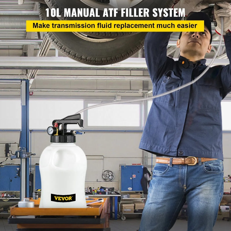 VEVOR Transmission Fluid Pump 2 Way Manual ATF Refill System Dispenser, Oil And Liquid Extractor 10 Liter Large Capacity