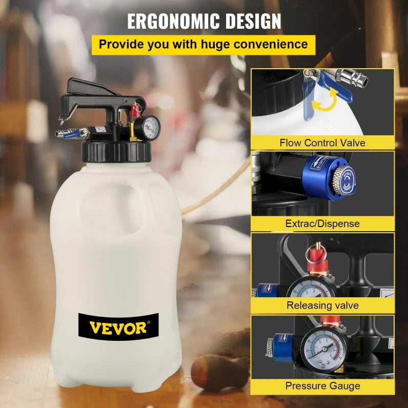 VEVOR Transmission Fluid Pump 2 Way Manual ATF Refill System Dispenser, Oil And Liquid Extractor 10 Liter Large Capacity