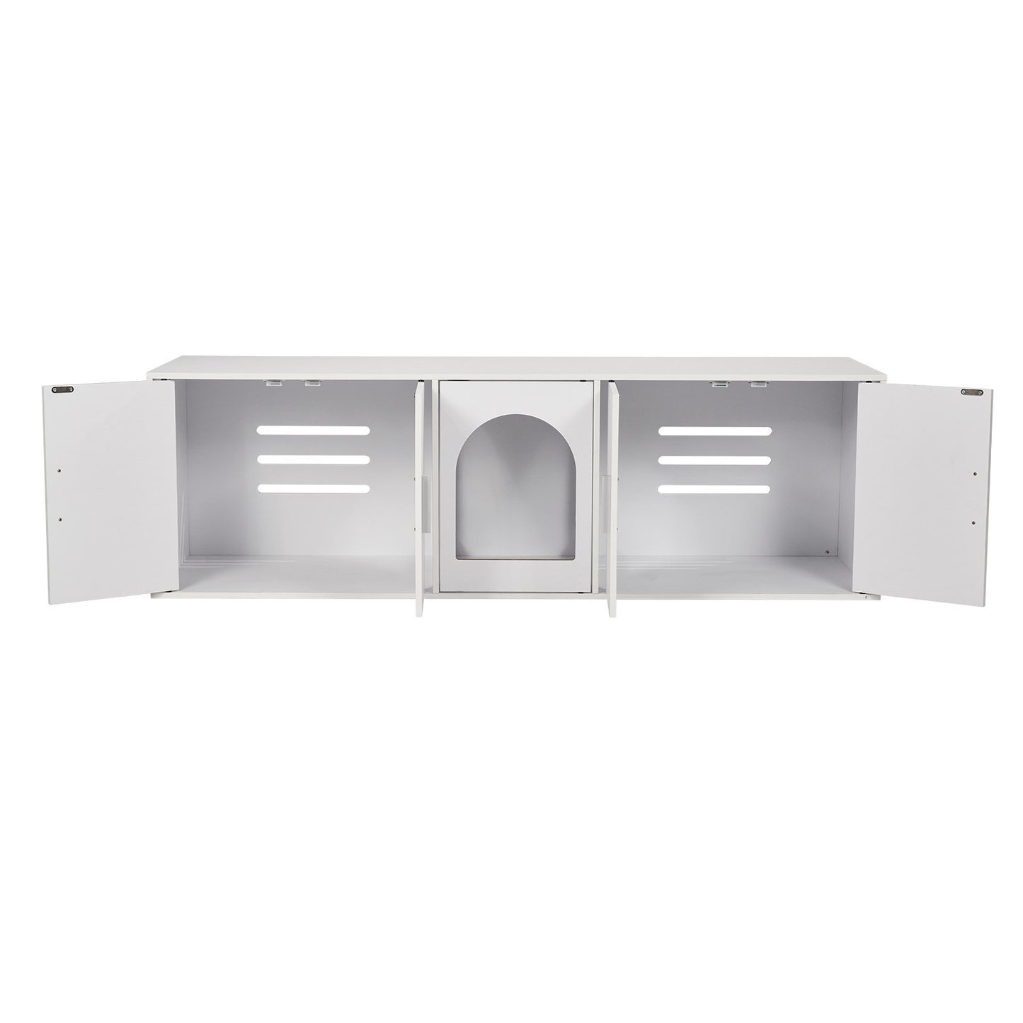 VEVOR Cat Litter Box Enclosure Wooden Litter Box Furniture Hidden White