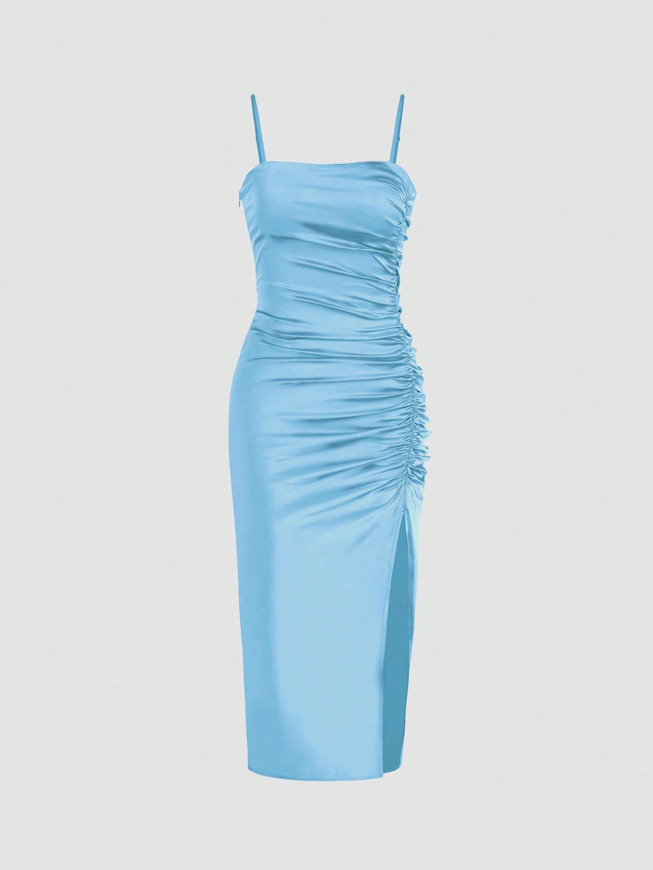 Solid Color Bodycon Slit Cami Dress
