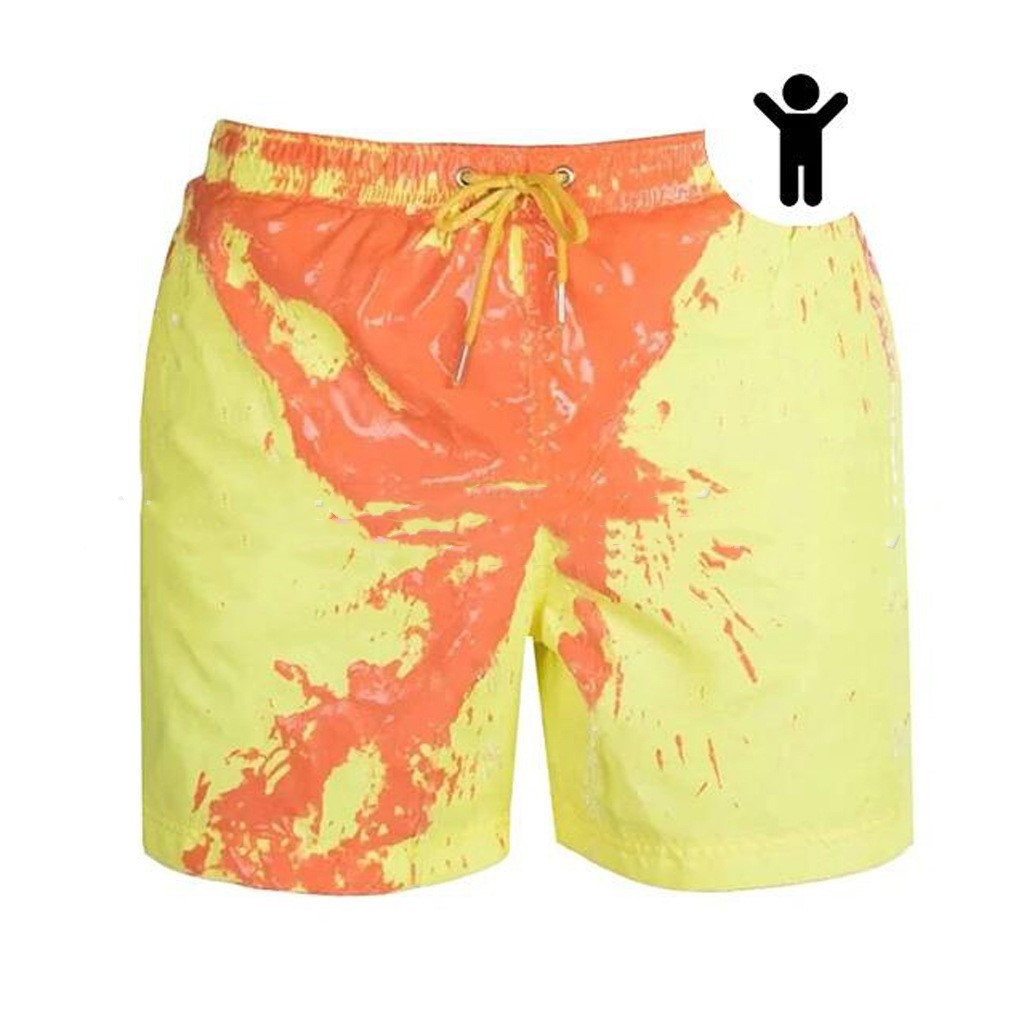 Magical Change Color Beach Shorts Summer Male Swimming Trunk Swimsuit Quick Dry
