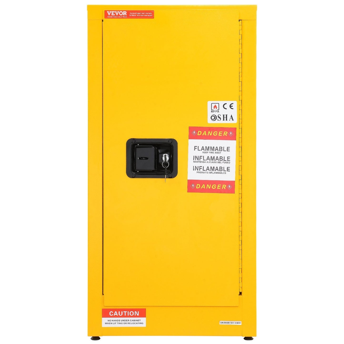 VEVOR Flammable Cabinet , Galvanized Steel Safety Cabinet, Adjustable Shelf Flammable Storage Cabinet, For Commercial Industrial And Home Use