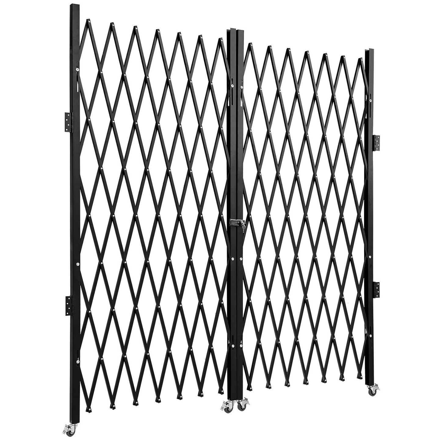 VEVOR Double Folding Security Gate, Folding Door Gate, Steel Accordion Security Gate, Flexible Expanding Security Gate, 360Rolling Barricade Gate, Scissor Gate Or Door With Keys