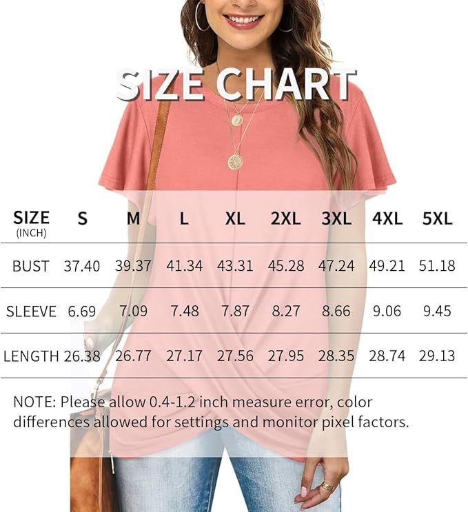 Women's Plus Size Twist Front T Shirt Casual Short Sleeve Round Neck Tunic Tops