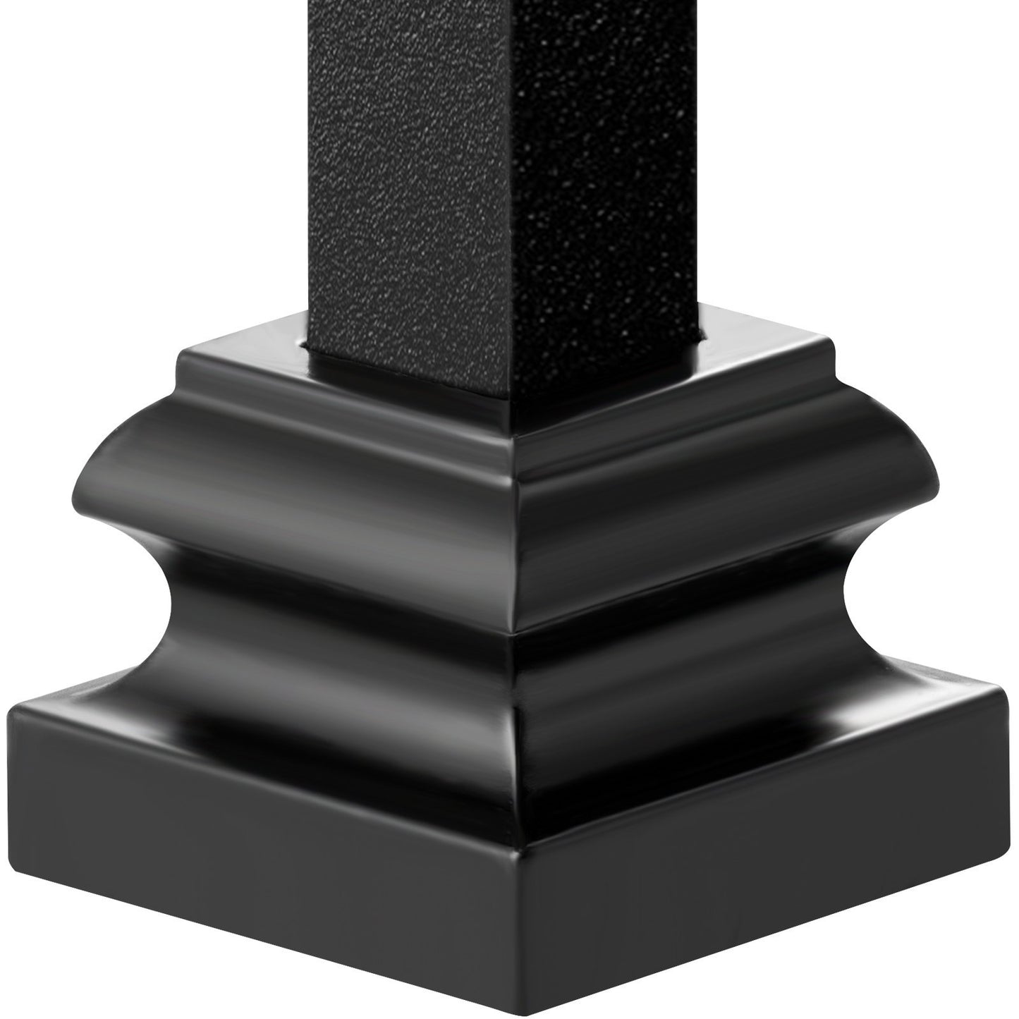 VEVOR Aluminum Alloy Baluster Shoes Stair Flat Shoe With Screw Holes For Square Scroll Basket Twist Knuckle Staircase Balusters Metal Spindle Railing, Satin Black 50 Pcs