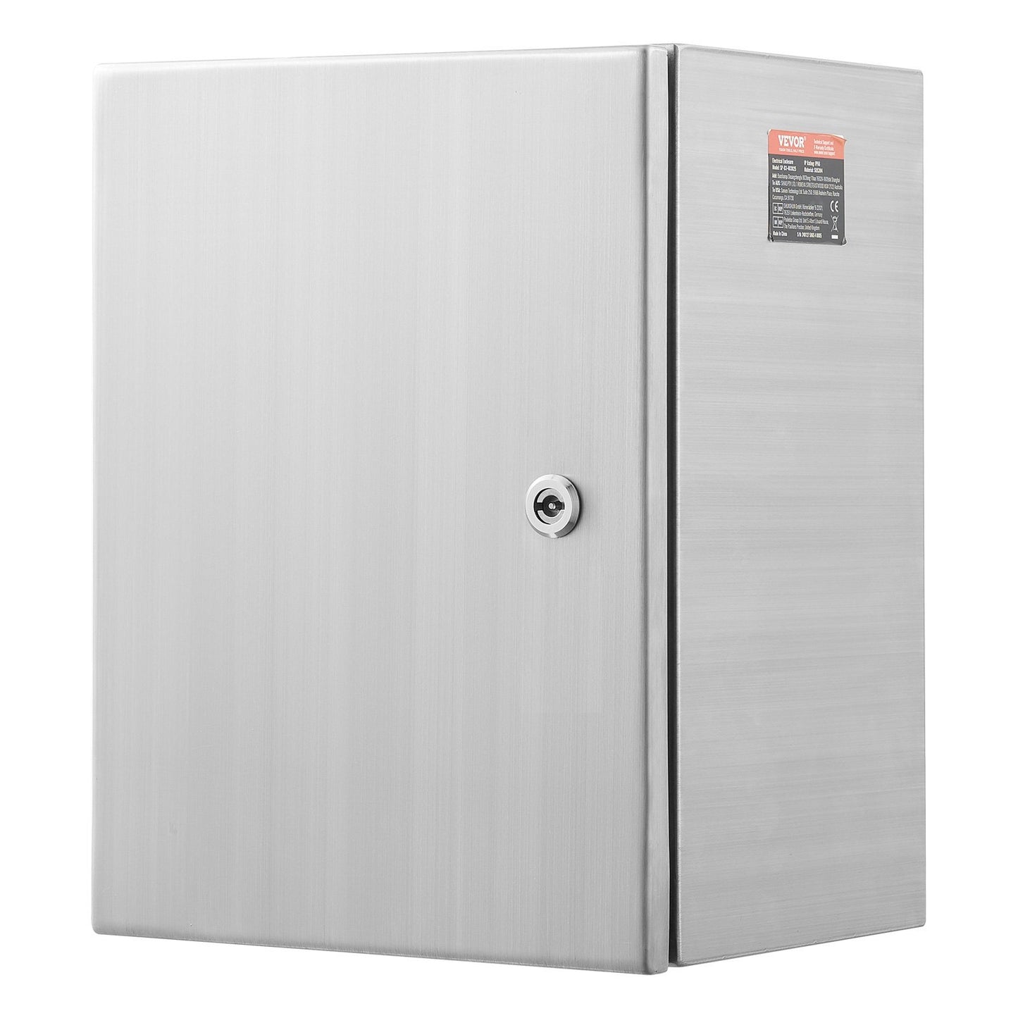 VEVOR Steel Electrical Box,304 Stainless Steel Electrical Enclosure Box, Wall-Mounted Outdoor Electrical Electronic Equipment Enclosure With Mounting Plate Hinges Lock, IP66 Waterproof