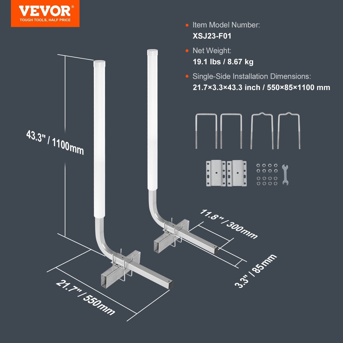 VEVOR Boat Trailer Guide, Adjustable Design Trailer Guide Poles, 2PCS Rustproof Galvanized Steel Trailer Guide, Trailer Guides With PVC Pipes, For Ski Boat, Fishing Boat Or Sailboat Trailer 2024