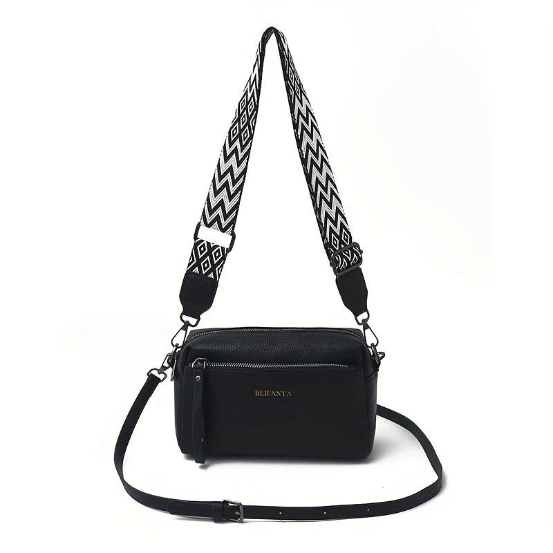 Women's Adjustable Crossbody Bag, Minimalist Design Shoulder Bag With Zipper Closure