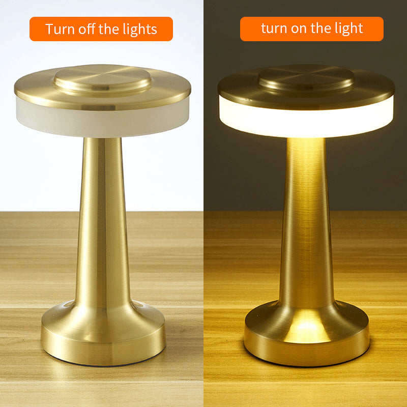 Touch Led Charging Table Lamp Creative Lamp Mushroom Lamp Cordless Rechargeable Touch Sensor Metal Aluminum Wireless Table Lamps