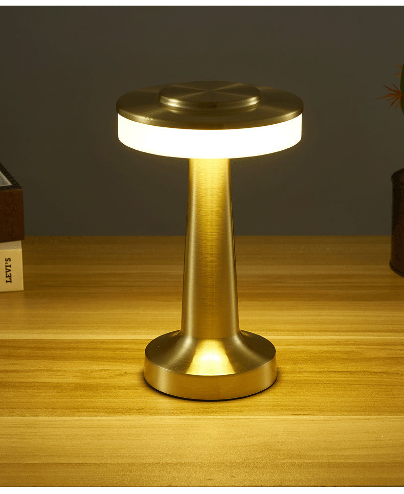 Touch Led Charging Table Lamp Creative Lamp Mushroom Lamp Cordless Rechargeable Touch Sensor Metal Aluminum Wireless Table Lamps