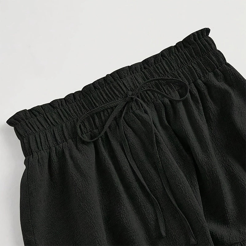 Women's Solid Color High-Waist Knot Detail Flowy Pleated Midi Skirt - Elegant A-Line Skirt