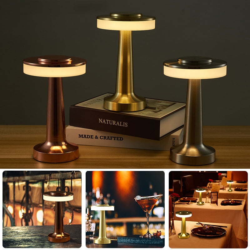 Touch Led Charging Table Lamp Creative Lamp Mushroom Lamp Cordless Rechargeable Touch Sensor Metal Aluminum Wireless Table Lamps