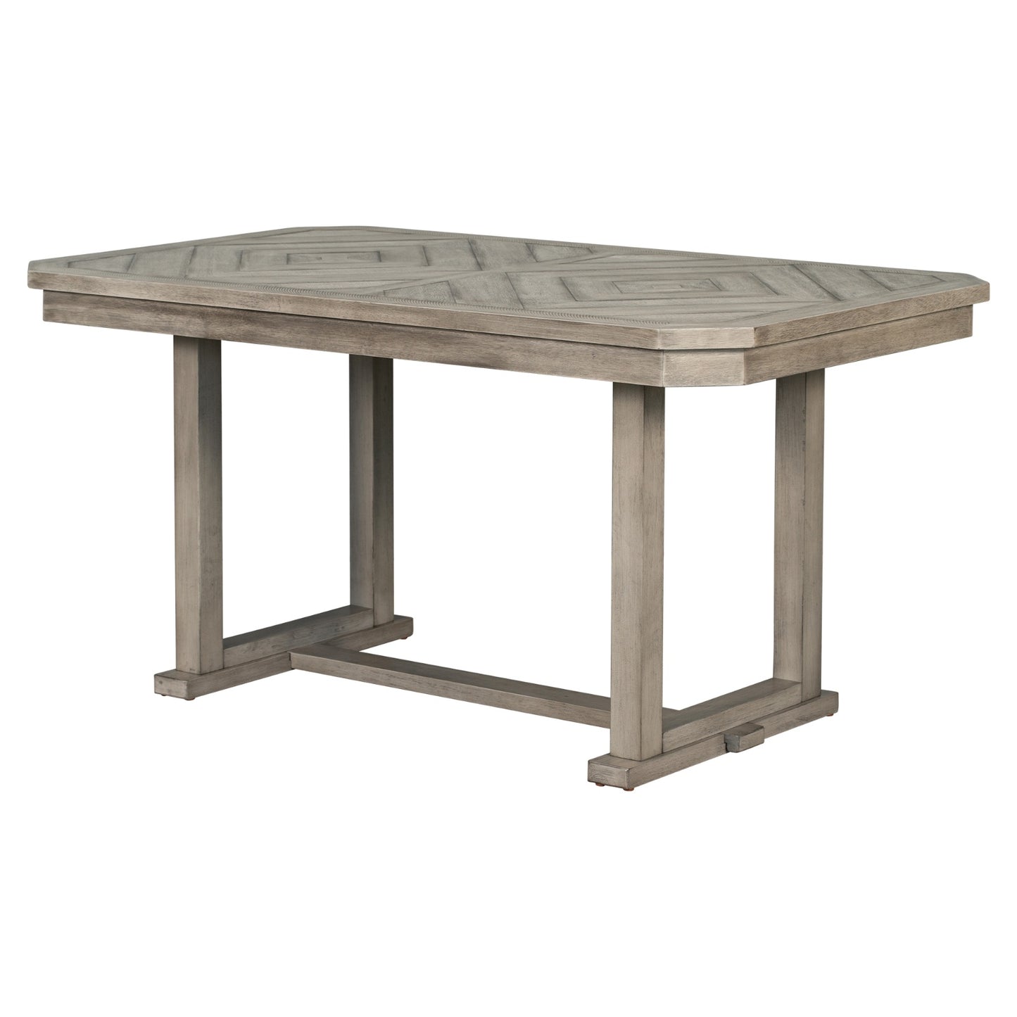 TREXM 6-Piece Rubber Wood Dining Set With Wood Grain Pattern Tabletop