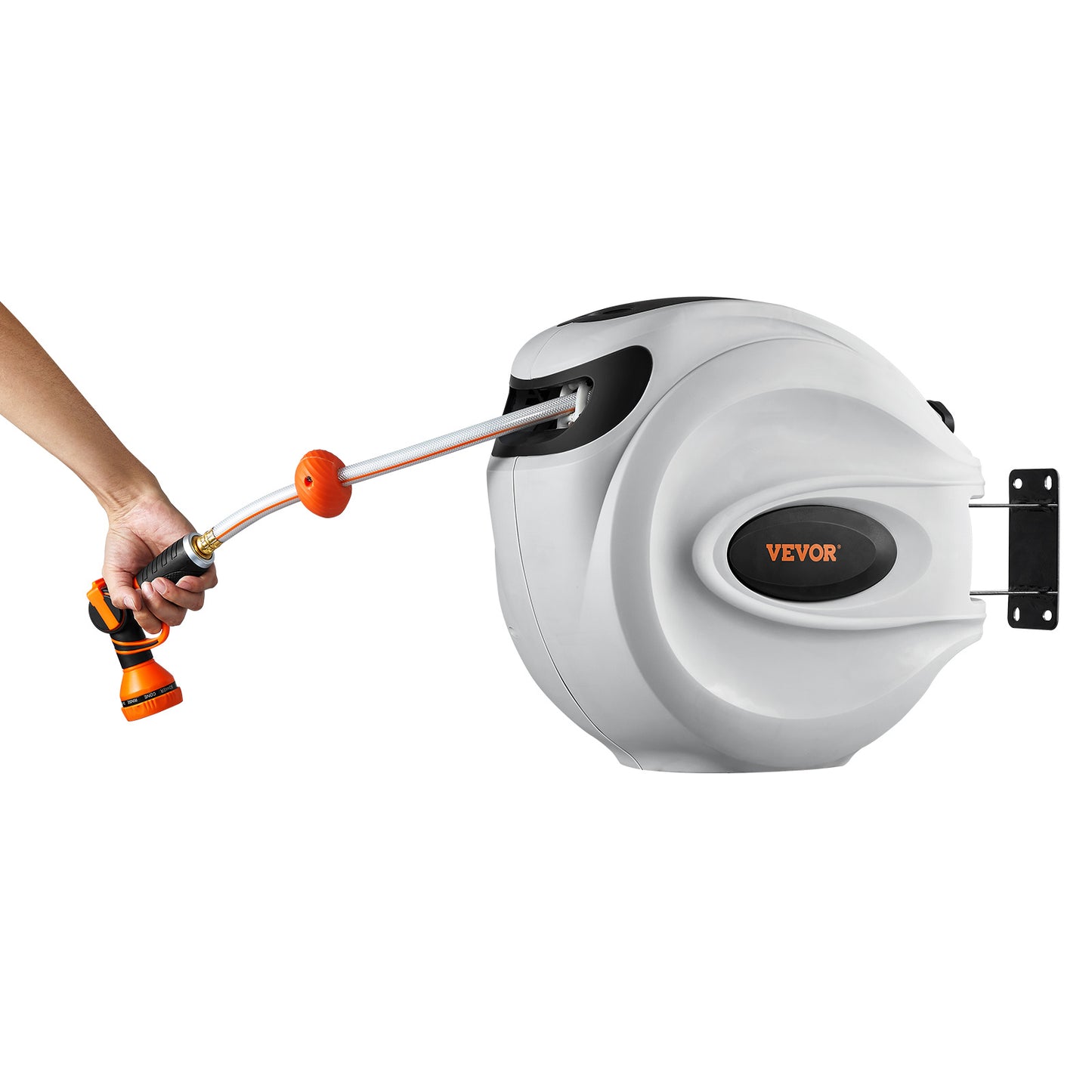 VEVOR Retractable Hose Reel Water Hose Reel Swivel Wall-Mounted