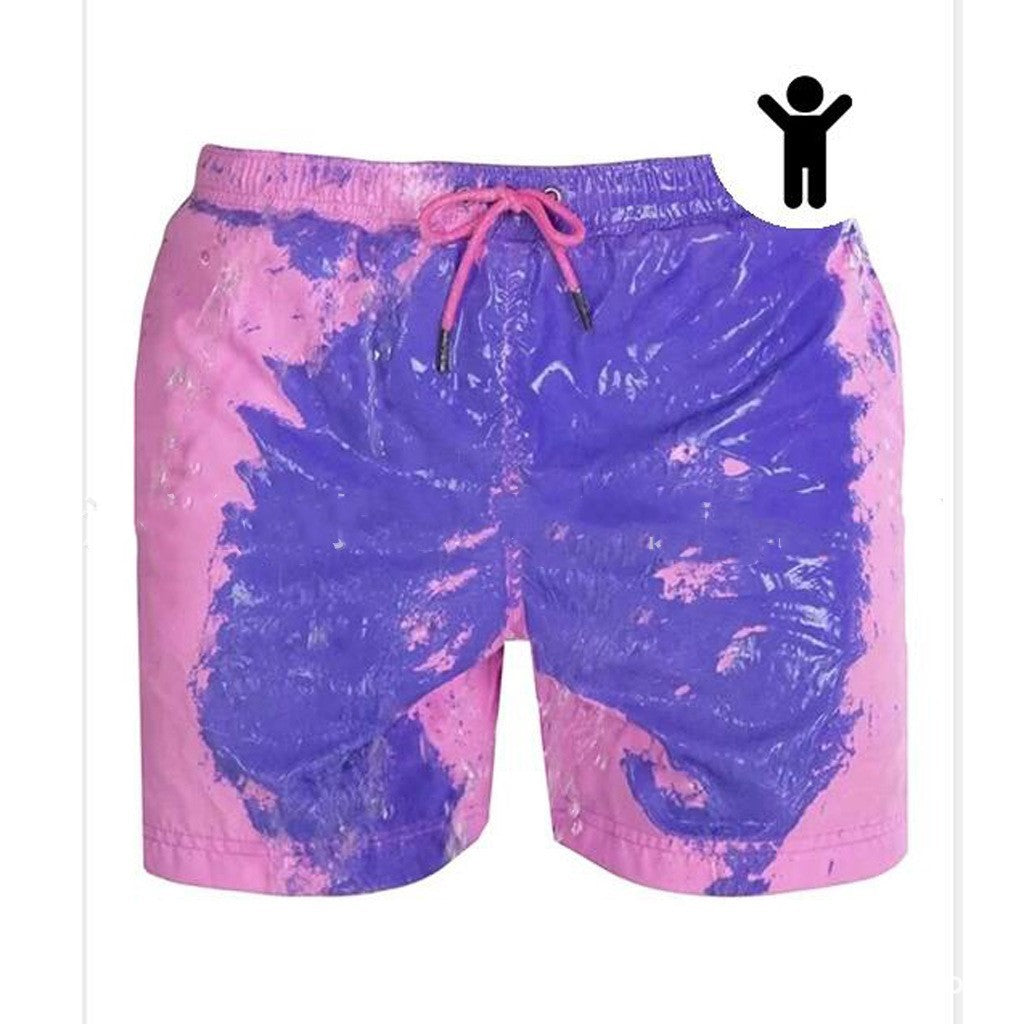 Magical Change Color Beach Shorts Summer Male Swimming Trunk Swimsuit Quick Dry