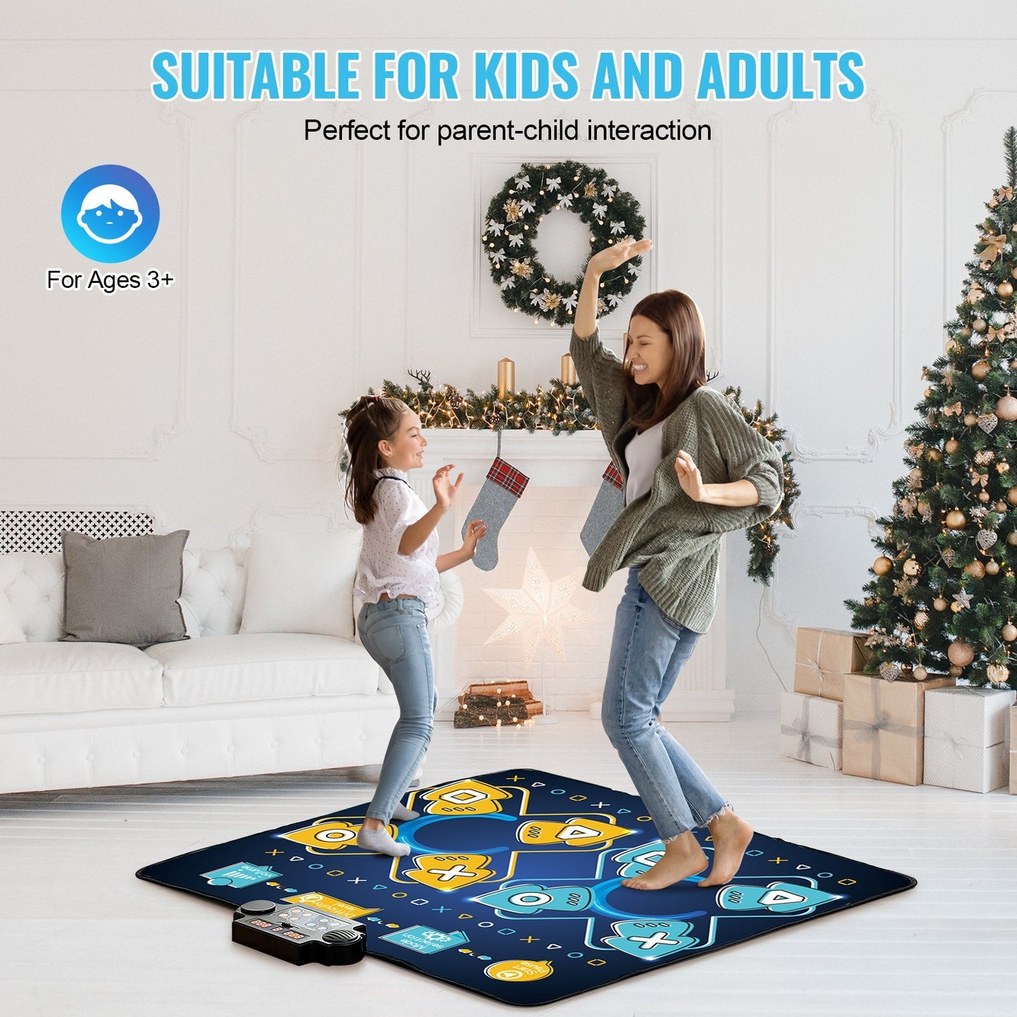VEVOR Dance Mat For Kids Dance Pad Toys Two Player Gift For 3 Year Old Girls