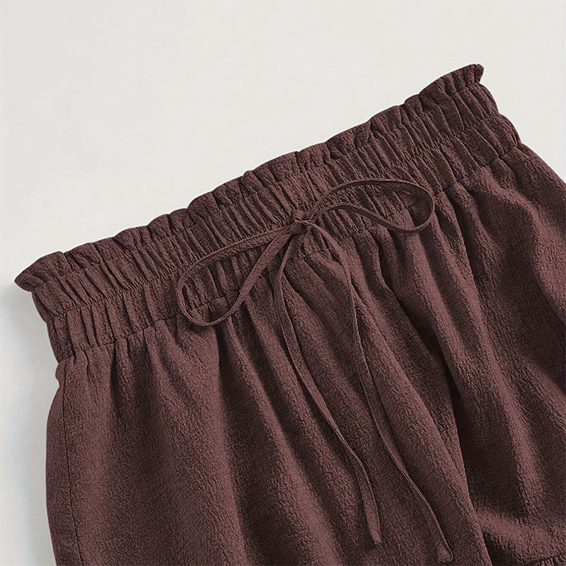 Women's Solid Color High-Waist Knot Detail Flowy Pleated Midi Skirt - Elegant A-Line Skirt