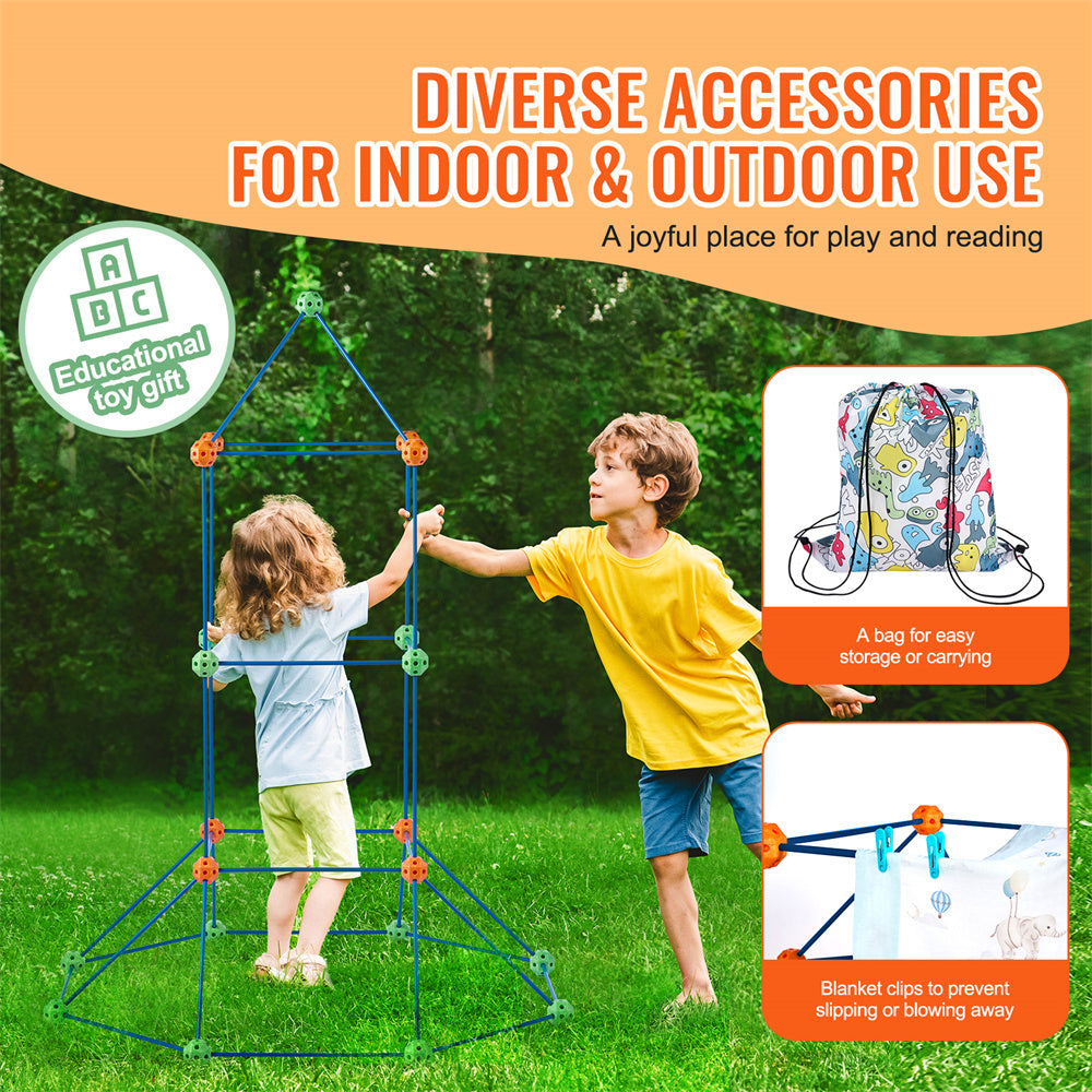 VEVOR Tent Fort Building Kit For Kids STEM Construction Toy Set Castle 120PCS