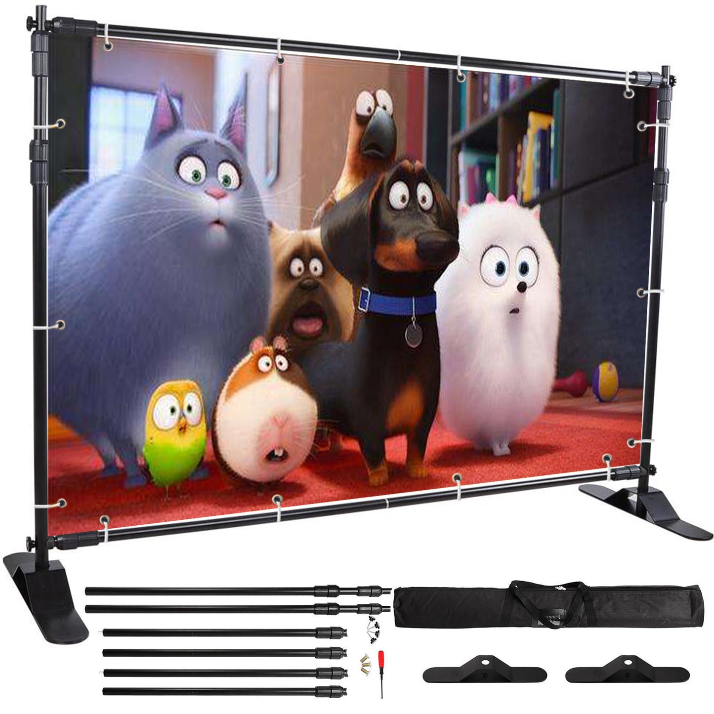 VEVOR Telescopic Backdrop Banner Stand Banner Stand Adjustable Step And Repeat Backdrop Banner Stand Retractable Banner Stand With Carrying Bag