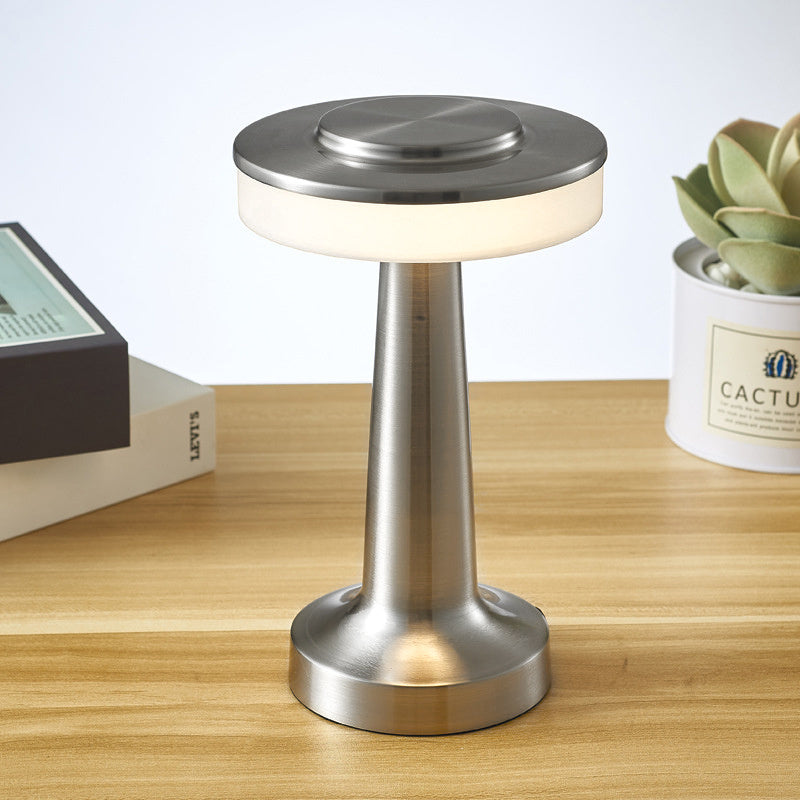 Touch Led Charging Table Lamp Creative Lamp Mushroom Lamp Cordless Rechargeable Touch Sensor Metal Aluminum Wireless Table Lamps