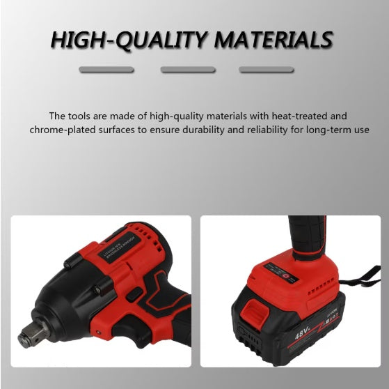 One Piece Portable 48V Cordless Impact Wrench, Cordless Drill Kit, Brushless Impact Wrench, Drill Kit With Batteries, Accessories And Toolkit For Car Tires, Electric Bikes, Garden Sheds
