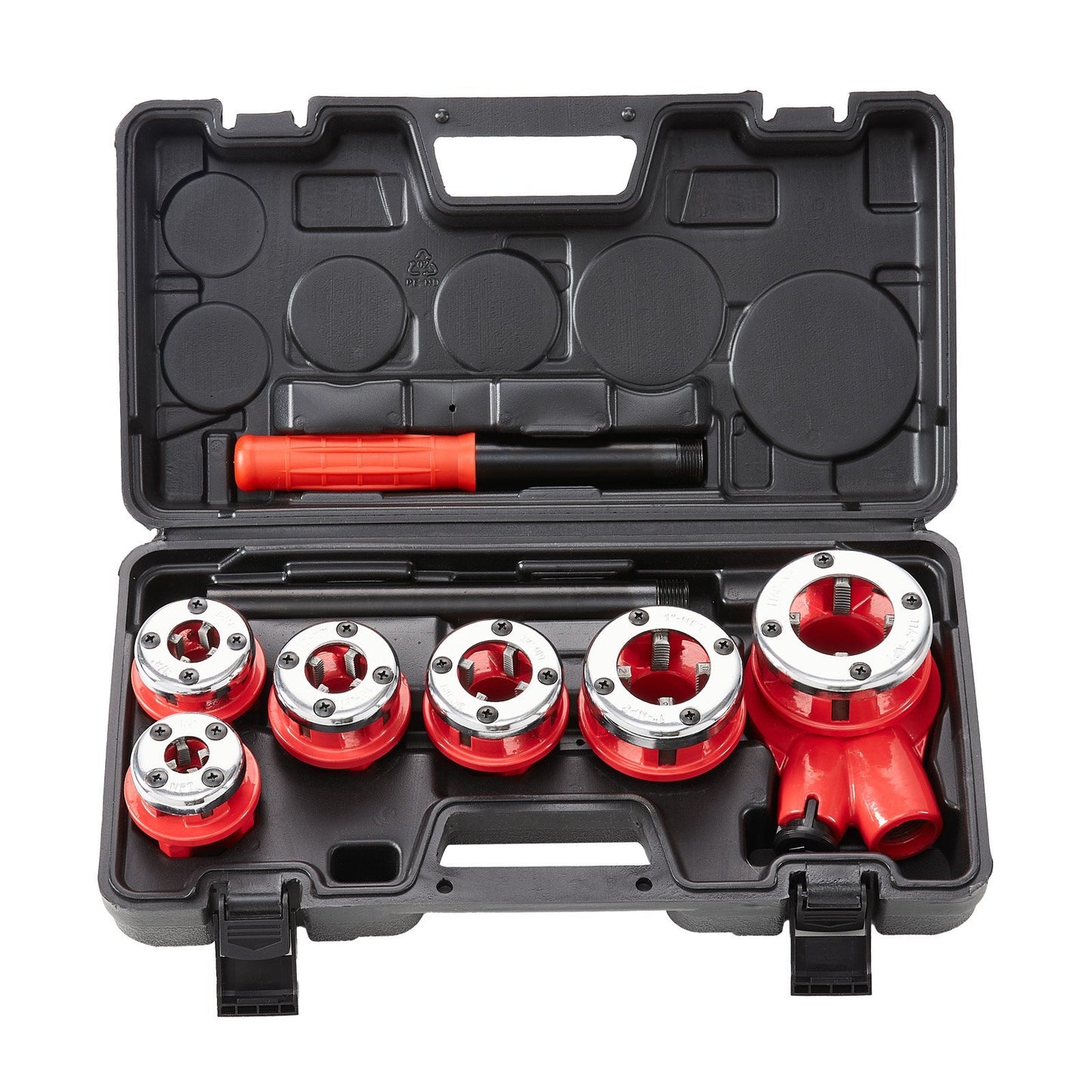 VEVOR Ratchet Pipe Threader Kit, Manual Ratcheting Pipe Threader, Portable Pipe Threading Tool Set With 6PCS NPT Dies, Storage Case For Galvanized Aluminum Iron Copper Pipes