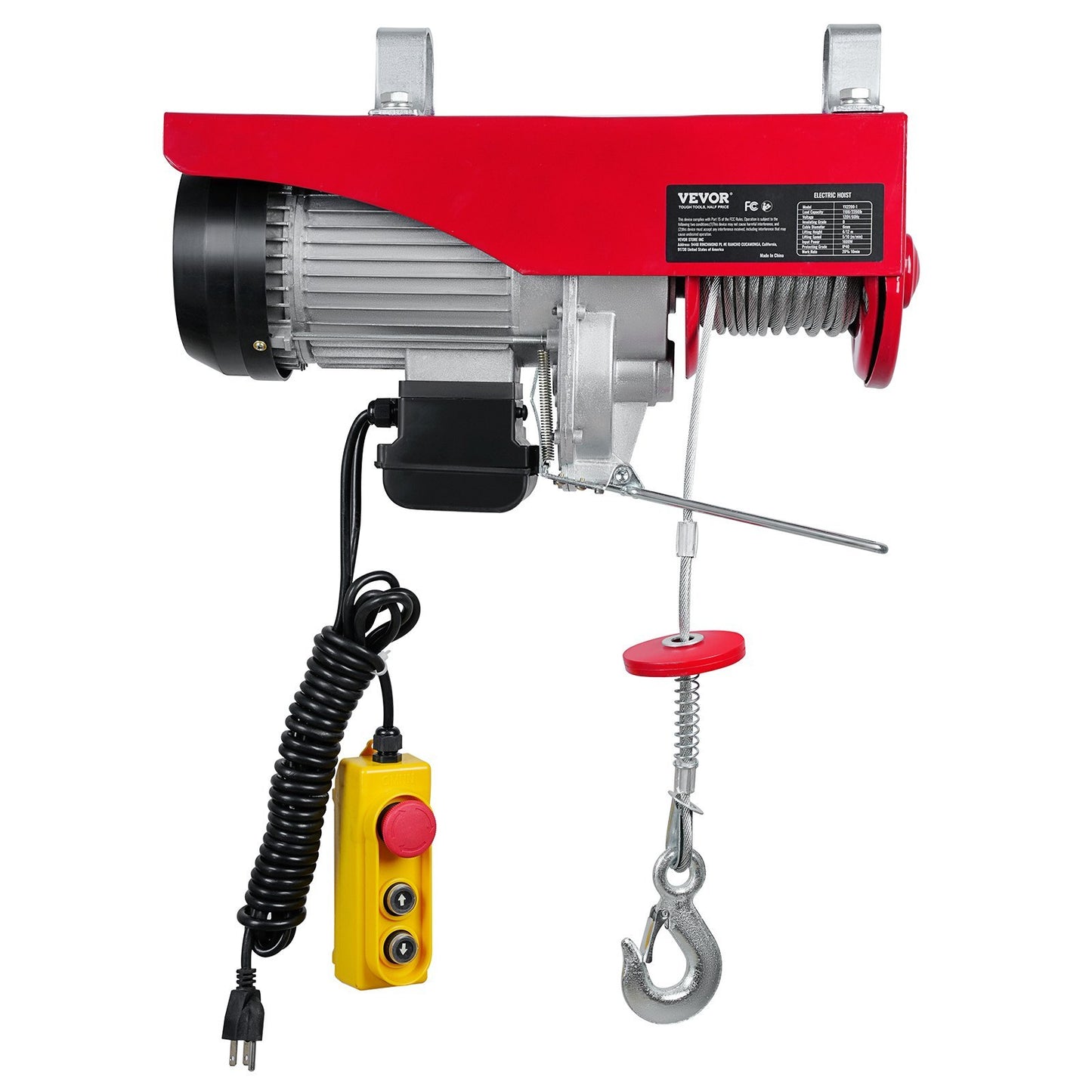 VEVOR 2200 Lbs Attic Lift, 1600W 110V Electric Hoist With 14ft Wired Remote Control, 40ft Single Cable Lifting Height & Pure Copper Motor, For Garage Warehouse Factory