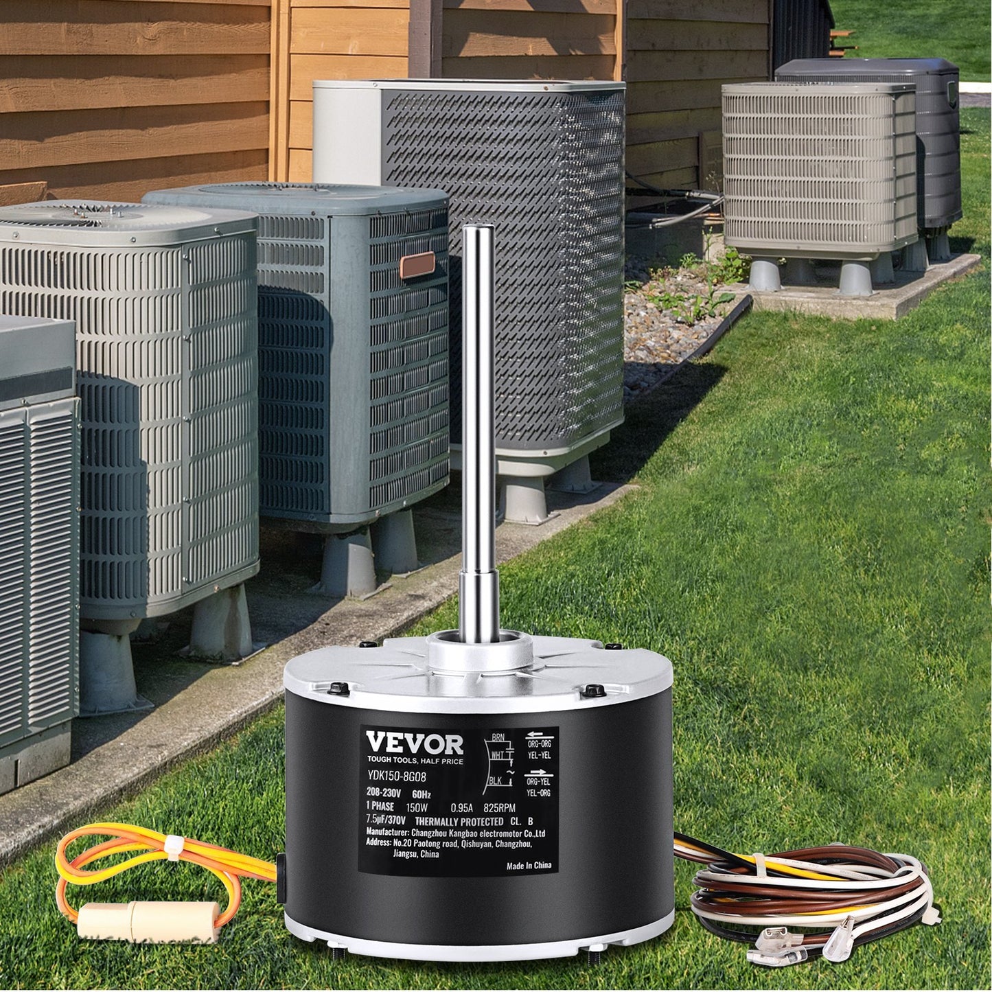 VEVOR Condenser Fan Motor 5KCP39GFS166S, 3S003, 208 230V, 825RPM, OEM Standard Upgraded Replacement Condenser Motor Reversible Rotating,