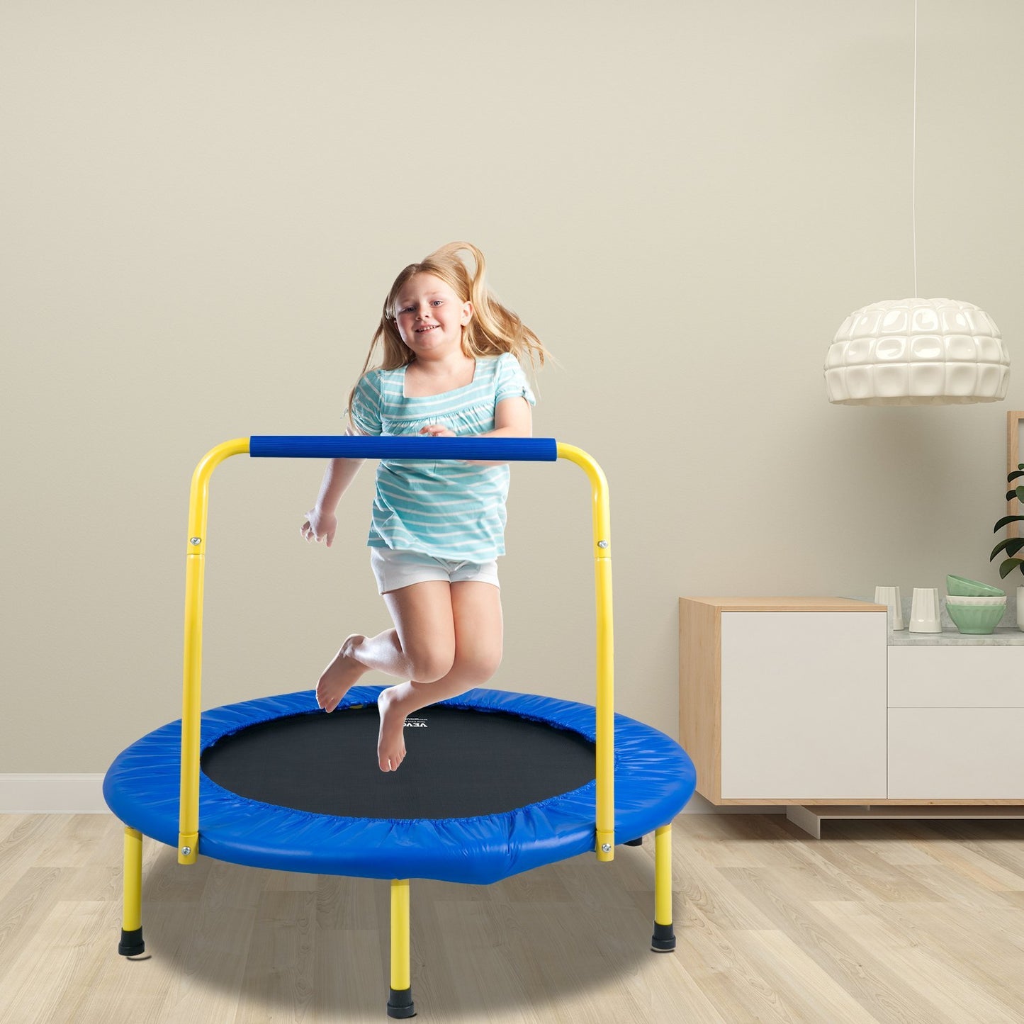 VEVOR 3FT Trampoline For Kids Indoor Outdoor Foldable Baby Toddlers Trampoline