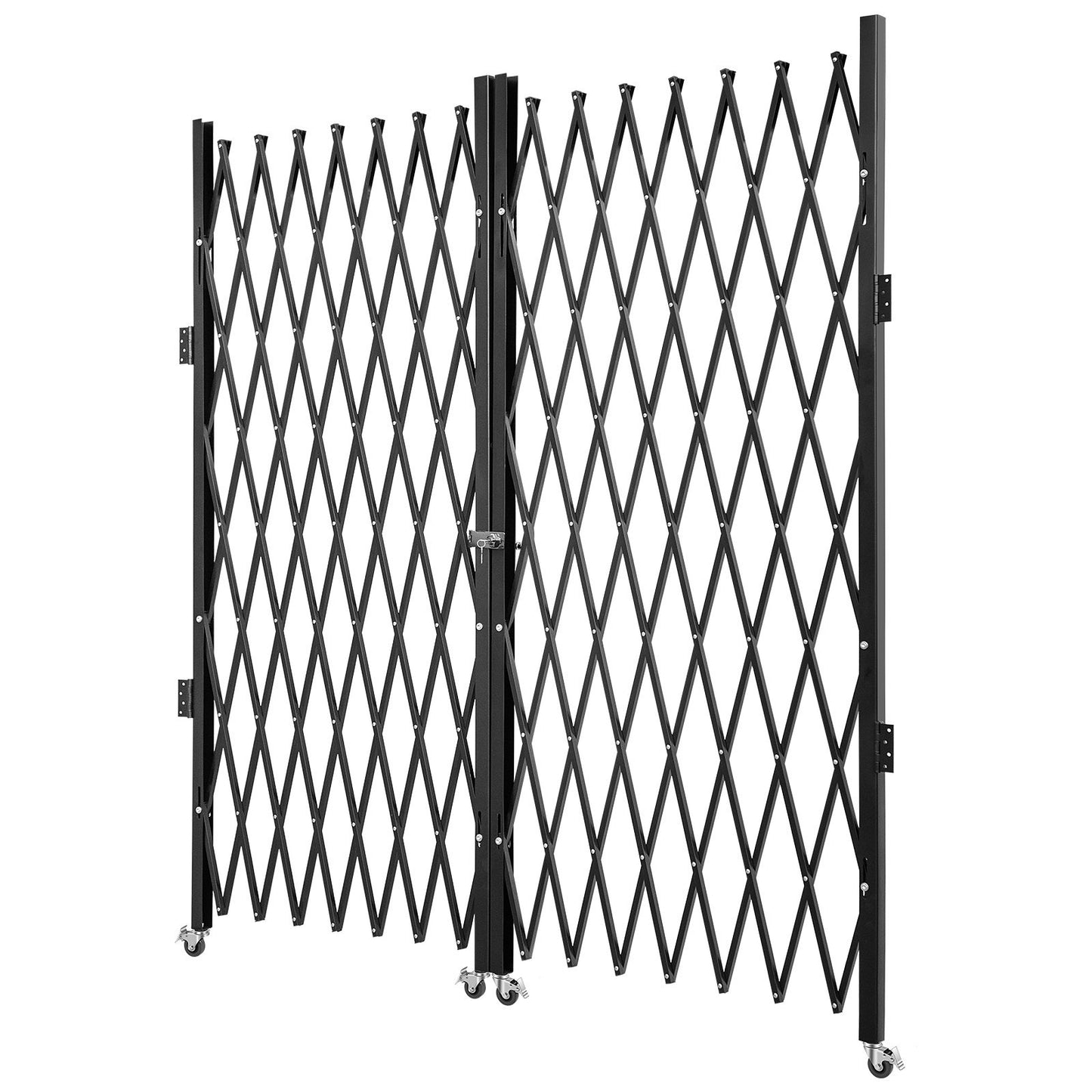 VEVOR Double Folding Security Gate, Folding Door Gate, Steel Accordion Security Gate, Flexible Expanding Security Gate, 360Rolling Barricade Gate, Scissor Gate Or Door With Keys