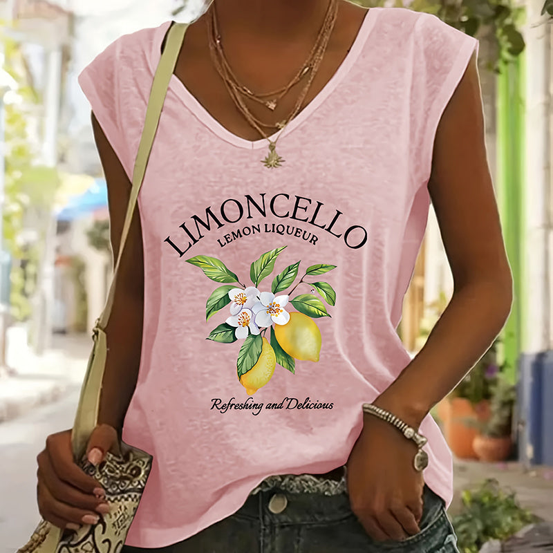 2-Pack Women's V-Neck Graphic Print Tees - Summer Casual Short Sleeve Tops