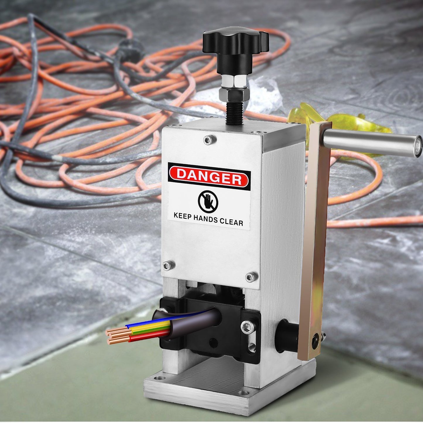 VEVOR Manual Wire Stripping Machine 0.06-0.98 Inches, Wire Stripper Machine With Hand Crank Portable, Wire Stripping Tool Aluminum Construction,for Scrap Copper Recycling