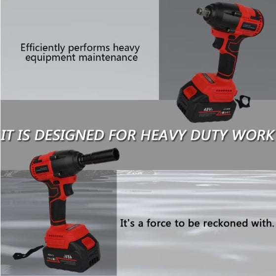 One Piece Portable 48V Cordless Impact Wrench, Cordless Drill Kit, Brushless Impact Wrench, Drill Kit With Batteries, Accessories And Toolkit For Car Tires, Electric Bikes, Garden Sheds