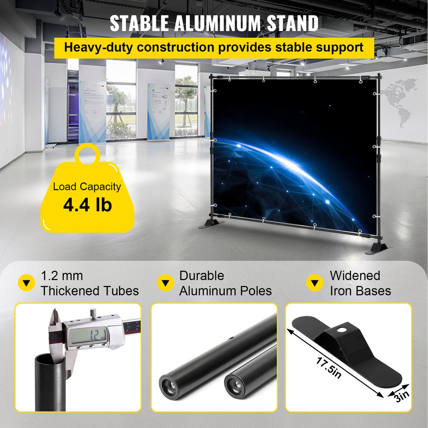 VEVOR Telescopic Backdrop Banner Stand Banner Stand Adjustable Step And Repeat Backdrop Banner Stand Retractable Banner Stand With Carrying Bag