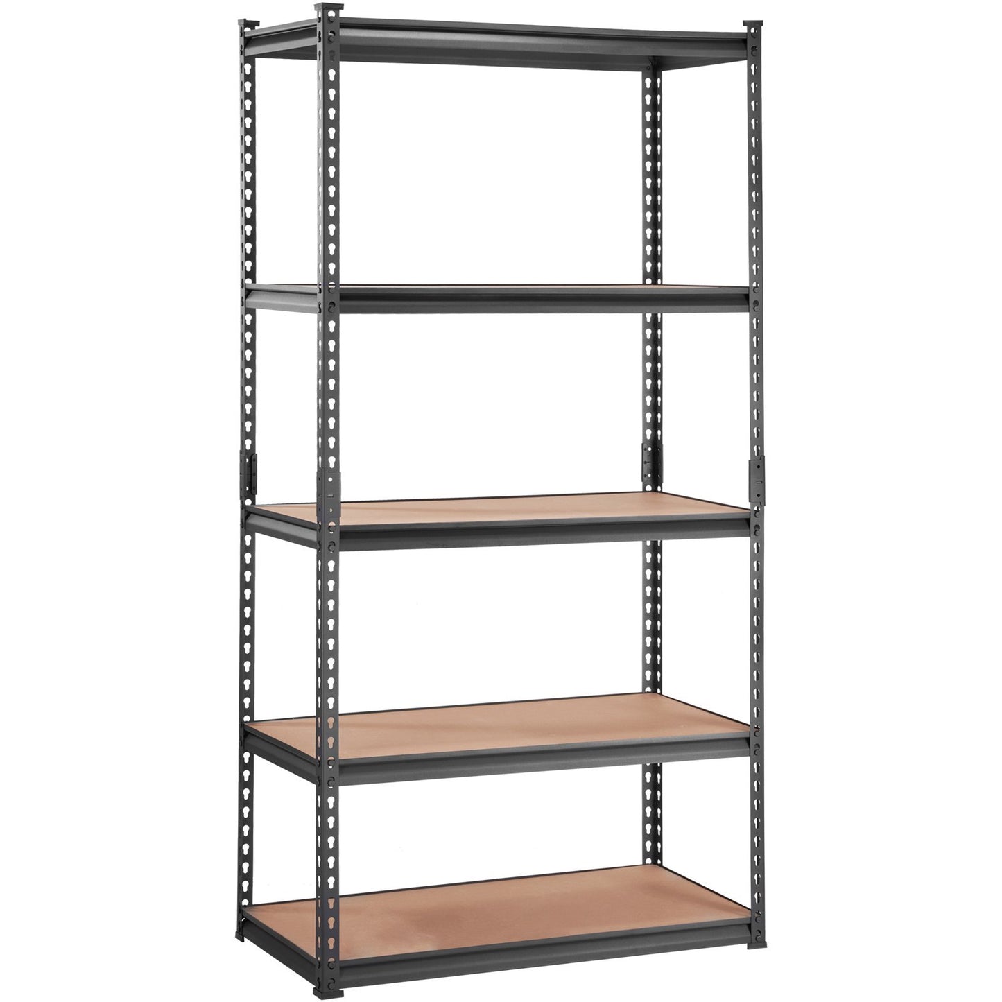 VEVOR Storage Shelving Unit, 5-Tier Adjustable, 2000 Lbs Capacity, Heavy Duty Garage Shelves Metal Organizer Utility Rack, Black, For Kitchen Pantry Basement Bathroom Laundry